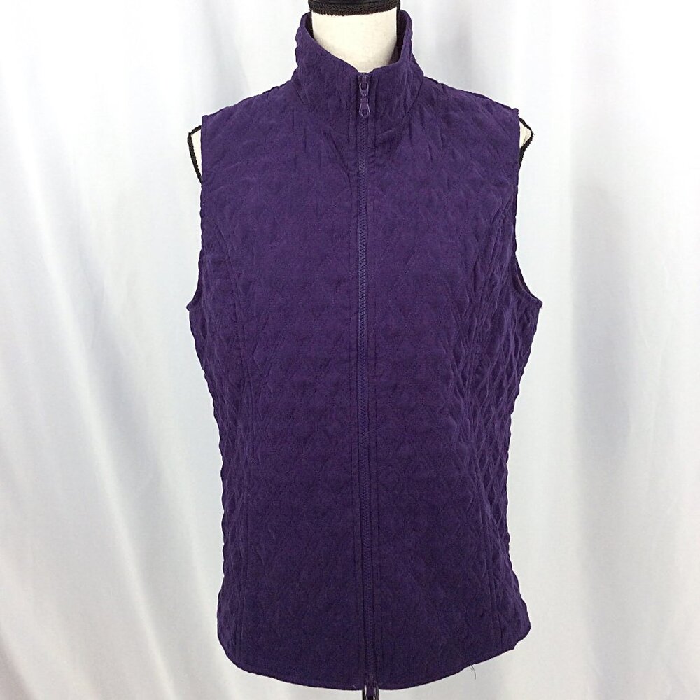NOMADIC TRADERS Women's Purple Quilted Lightweight Puffer Vest Size Large